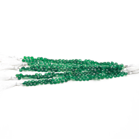 Green Onyx Heart Faceted Natural Beads 8 inches Strands