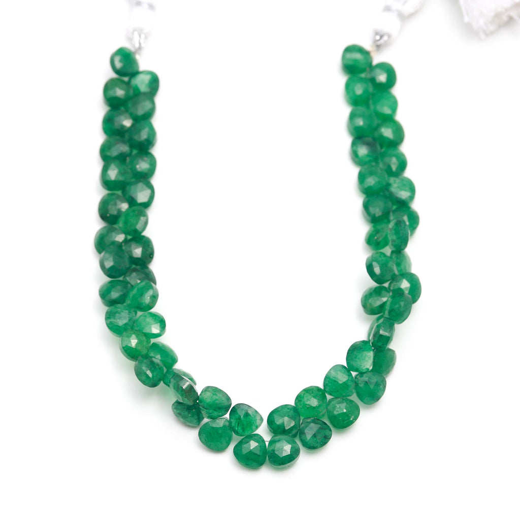 Green Onyx Heart Faceted Natural Beads 8 inches Strands