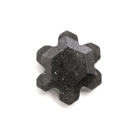 Goldstone Black Shuriken Carving Natural 12MM Stone