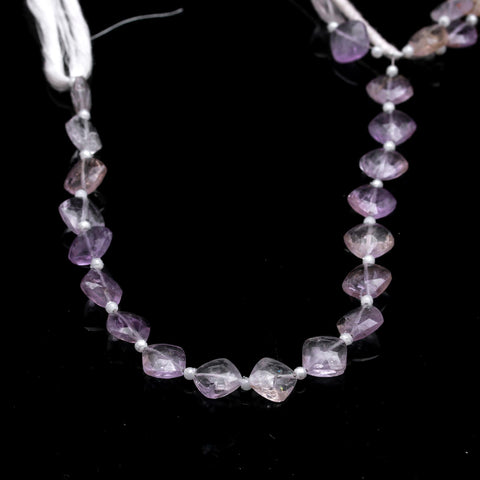 Amethyst Pink Cushion Faceted Natural Beads 8 Inches Strands