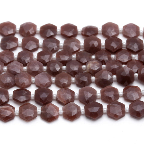 Smoky Quartz Brown Hexagon Smooth Natural Beads 8 Inches Strands