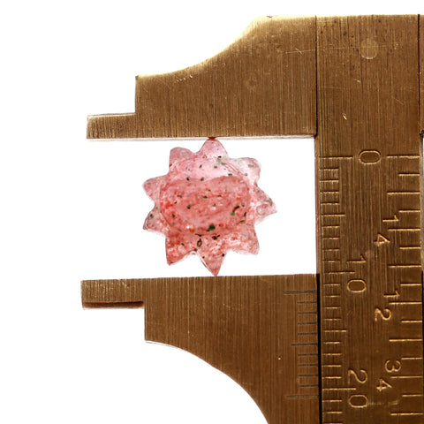 Strawberry Quartz Pink Rose Carving Natural 11 MM Stone