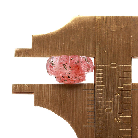 Strawberry Quartz Pink Rose Carving Natural 11 MM Stone