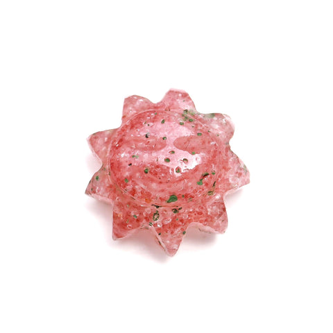 Strawberry Quartz Pink Rose Carving Natural 11 MM Stone