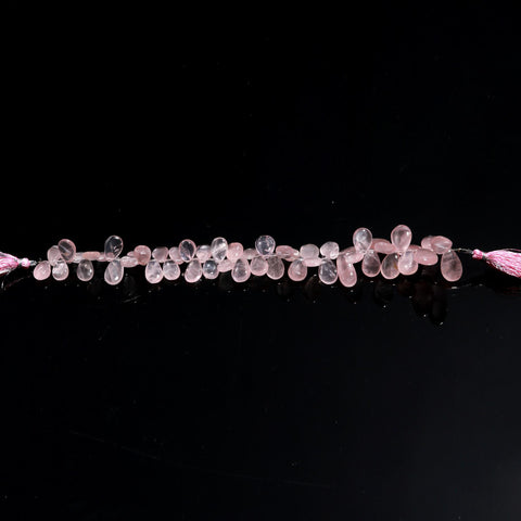 Rose Quartz Pink Pear Faceted Natural Beads 8 Inches Strands