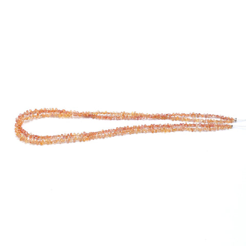 Natural Orange Sapphire Drop Shape  3 mm Faceted Beads 16 Inches Strands