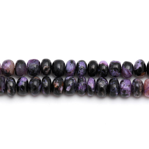 Charoite Purple Rondelle Smooth Natural Beads 8 Inches Strands