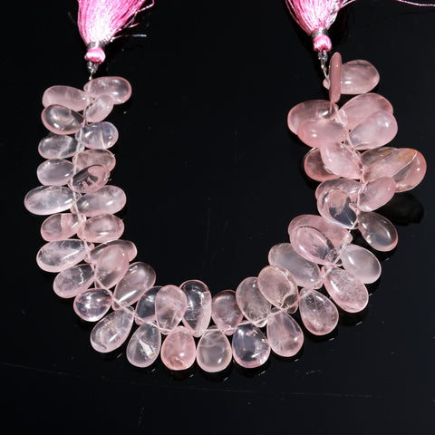 Rose Quartz Pink Pear Faceted Natural Beads 8 Inches Strands