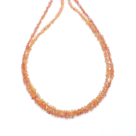 Natural Orange Sapphire Drop Shape  3 mm Faceted Beads 16 Inches Strands