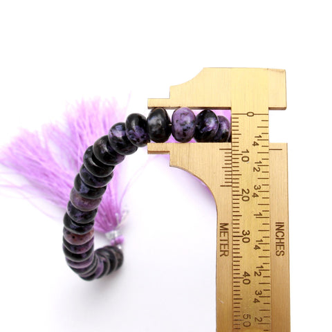 Charoite Purple Rondelle Smooth Natural Beads 8 Inches Strands