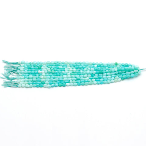 Peruvian Opal Blue Mix Shape Smooth Natural Beads 8 Inches Strands