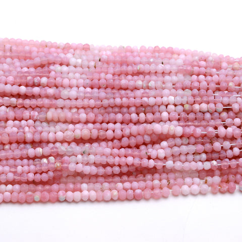 Opal Pink Round Faceted Natural Beads 12.5 Inches Strands