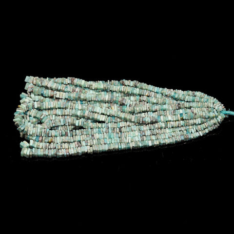 Larimar Green Square Chips Smooth Natural Beads 16 Inches Strands