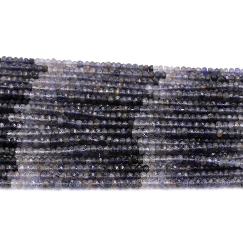 Sugilite Purple Rondelle Faceted Natural Beads 12.5 Inches Strands