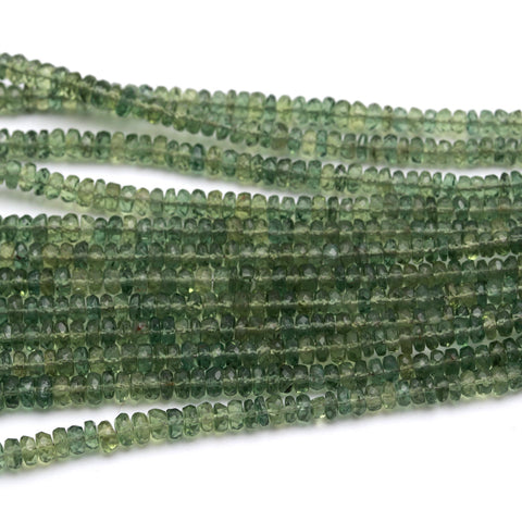 Apatite Green Rondelle Smooth Natural Beads 16 Inches