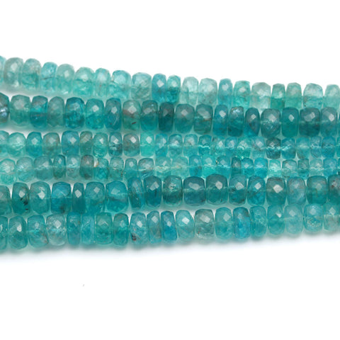 Apatite Blue Rondelle Faceted Natural Beads 16 Inches Starnds