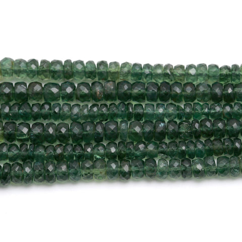 Chrome Diopside  Green Rondelle Faceted Natural Beads 16 Inches Strands