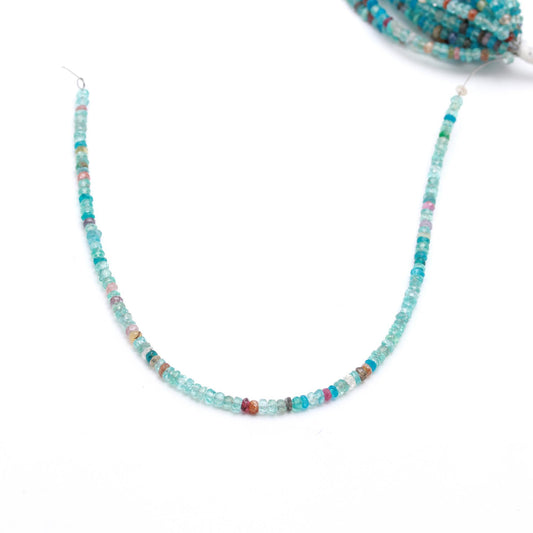 Blue Apatite Multi Stone Rondelle Faceted Natural Beads 16 Inches Strands