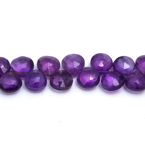 Amethyst Purple Pear Faceted Natural Beads 8 Inches Strands