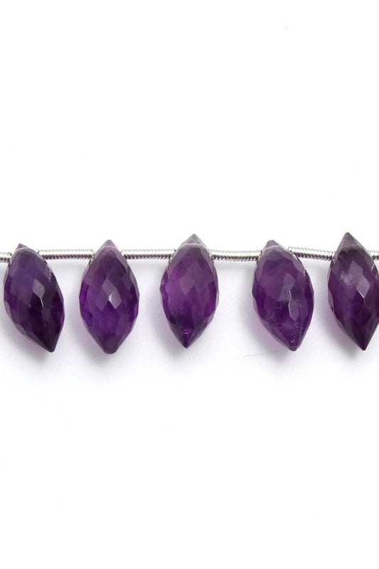 Amethyst Purple Dew Drop Faceted Natural Beads