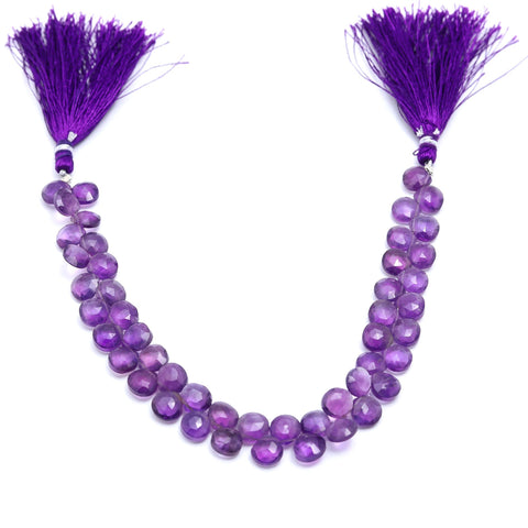 Amethyst Purple Pear Faceted Natural Beads 8 Inches Strands