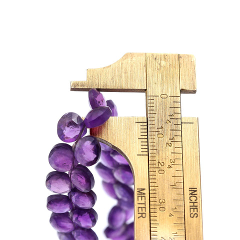 Amethyst Purple Pear Faceted Natural Beads 8 Inches Strands