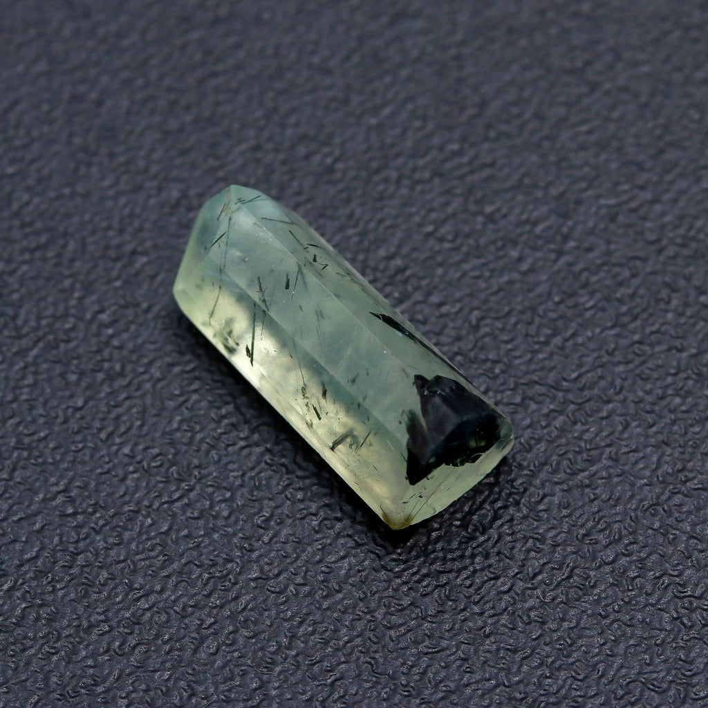 Prehnite Green Pencil Faceted Natural 15 MM Stone