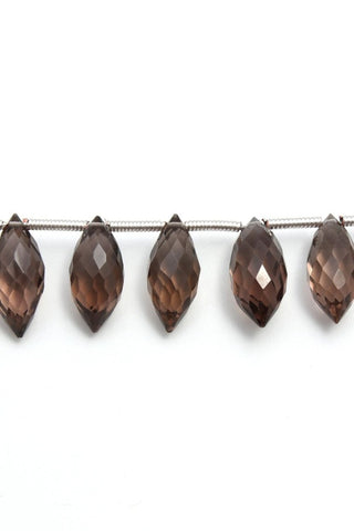 Smoky Quartz Brown Dew Drop Faceted Natural Beads