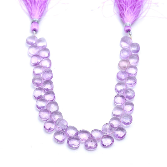 Amethyst Pink Pear Faceted Natural Beads 8 inches Strands