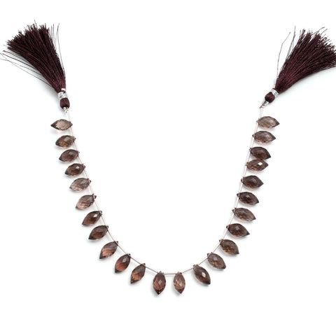 Smoky Quartz Brown Dew Drop Faceted Natural Beads