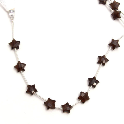 Smoky Quartz Brown Star Faceted Natural Beads