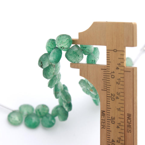 Strawberry Quartz Green Pear Faceted Natural Beads 8 Inches Strands