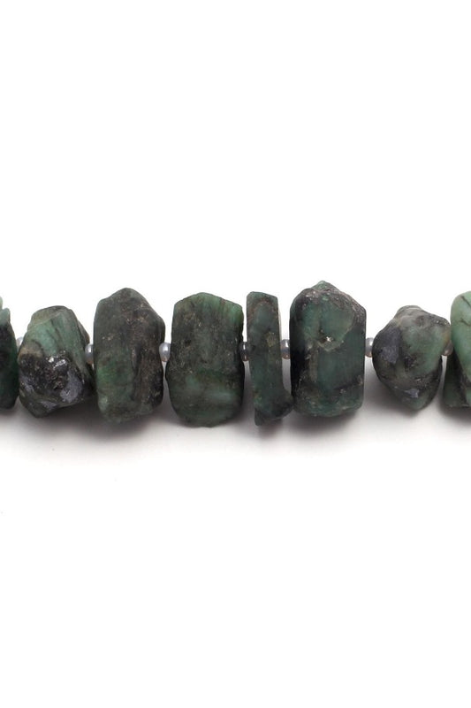 Emerald Green Raw Faceted Natural Beads