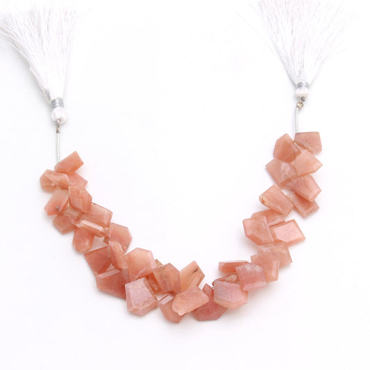 Moonstone Peach Nugget Smooth Natural Beads 8 Inches Strands