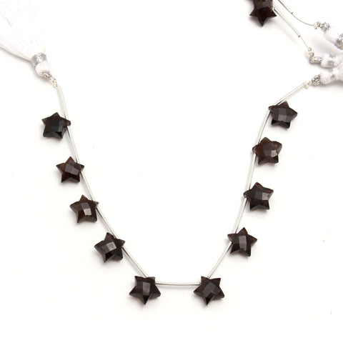 Smoky Quartz Brown Star Faceted Natural Beads