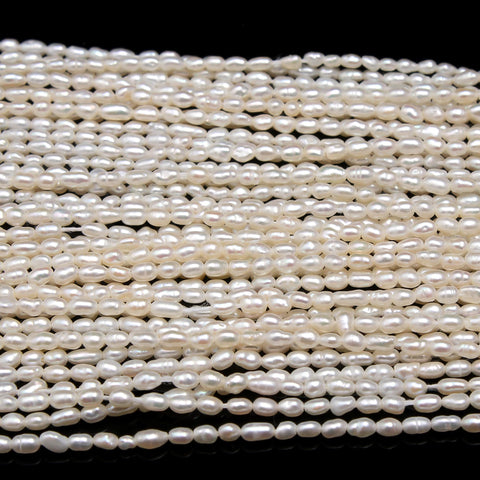 Pearl White Round Smooth Natural Beads Necklace 12.5 Inches Strands