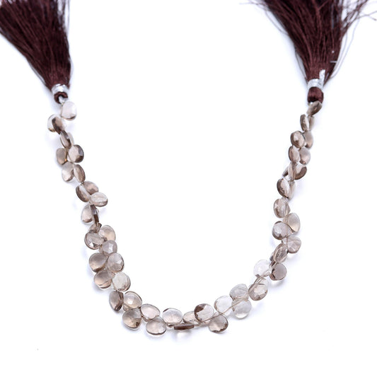 Smoky Quartz Brown Pear Faceted Natural Beads 8 inches Strands