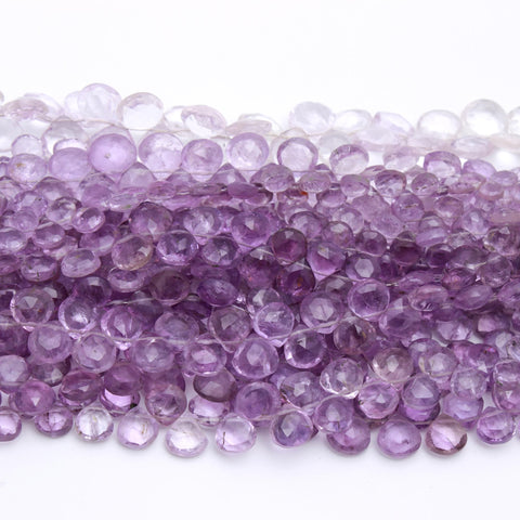 Amethyst Pink Drop Faceted Natural Beads 8 Inches Strands