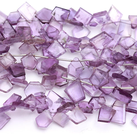 Amethyst Pink Nuggets Smooth Natural Beads 8 Inches Strands