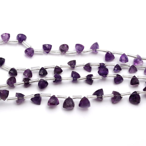 Amethyst Purple Triangle Faceted Natural Beads 8 inches Strands