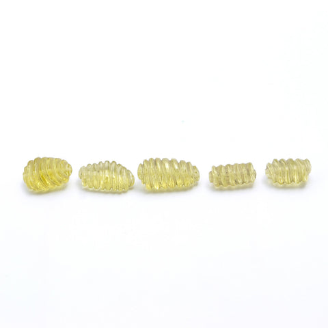 Lemon Quartz Yellow Twisted Raw Smooth Carving Natural Beads