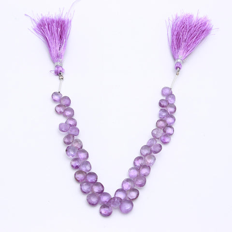 Amethyst Pink Drop Faceted Natural Beads 8 Inches Strands