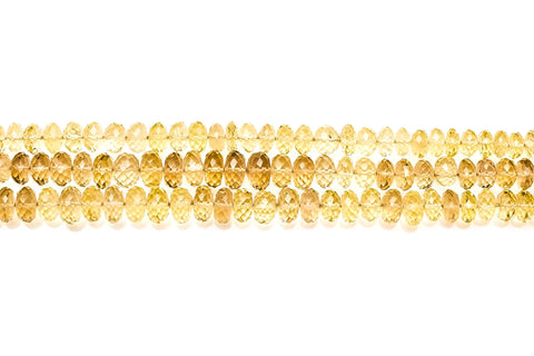 Bio Lemon Shaded Yellow Rondelle Faceted Natural Beads