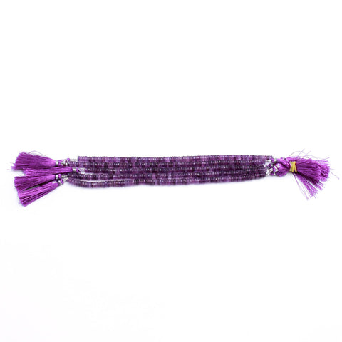 Amethyst Purple Tire Faceted Natural Beads 8 Inches Strands