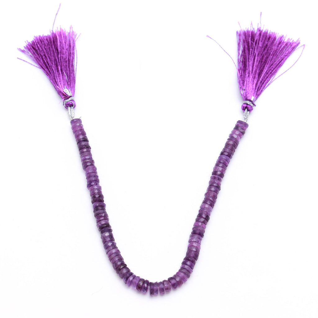 Amethyst Purple Tire Faceted Natural Beads 8 Inches Strands