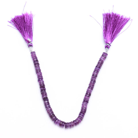 Amethyst Purple Tire Faceted Natural Beads 8 Inches Strands