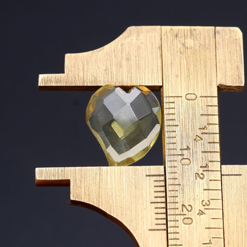 100% Natural Citrine Yellow Curved Heart Faceted Natural 13 MM Stone