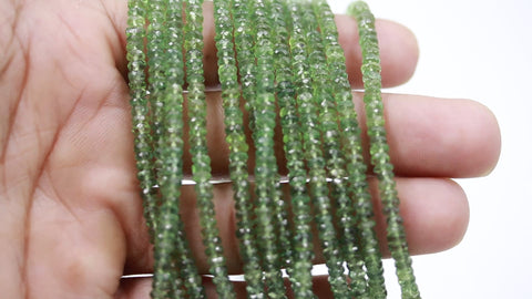 Apatite Green Rondelle Smooth Natural Beads 16 Inches