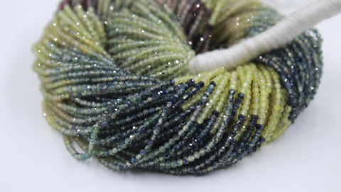 Multi Sapphire Multicolor Round Faceted Natural Beads 12.5 Inches Strands