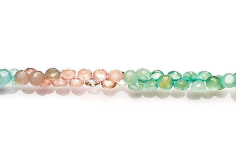 Aquamarine Multi Color Onion Faceted Dyed Beads